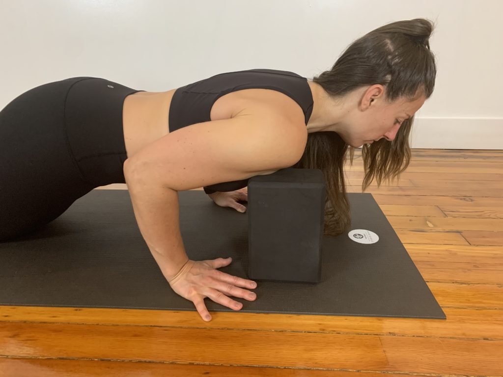 Use Blocks in Chaturanga Dandasana