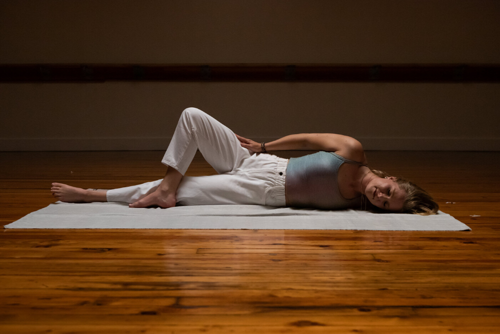 Restorative yoga at Ohana Yoga + Barre in Denver